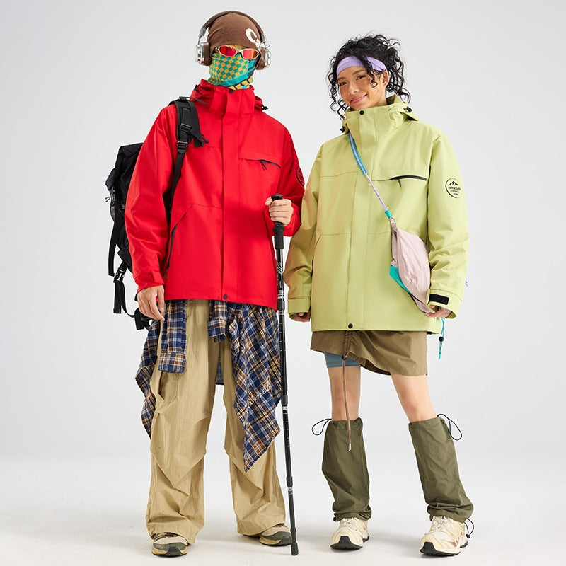 Herren Wasserdichte Outdoor-Softshelljacke mit Kapuze, hohem Stehkragen & Reißverschlusstaschen Nord Taschen