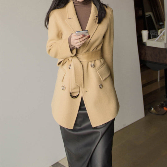 Damen Eleganter Wollblazer mit doppelter Knopfleiste Nord Taschen