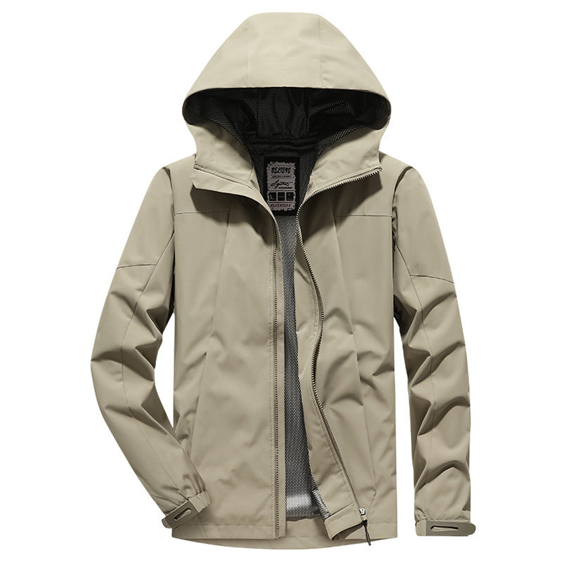 Herren Softshell Regen- und Übergangsjacke mit Kapuze, winddichter Membran und atmungsaktivem Meshfutter Nord Taschen