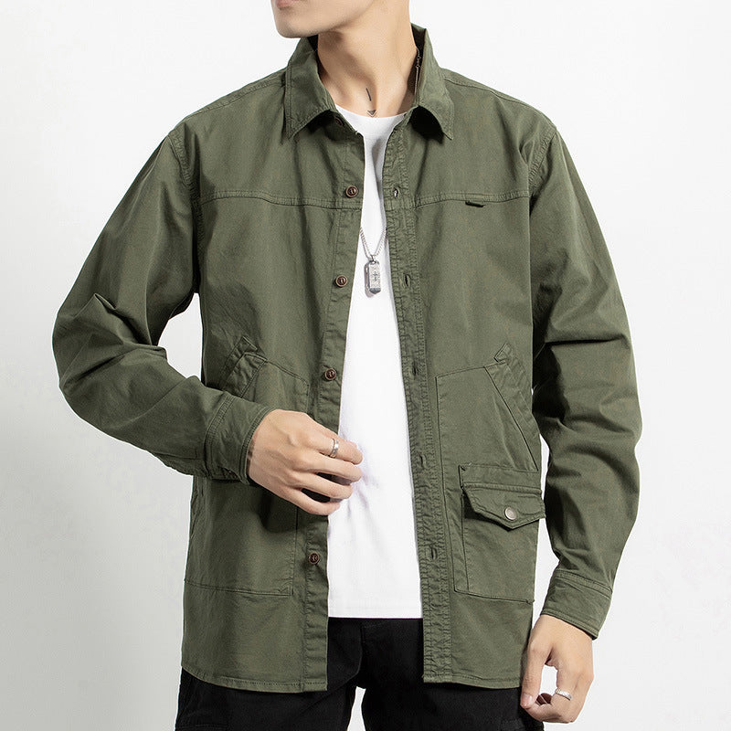 Herren Utility-Hemdjacke aus robustem Baumwoll-Twill mit Mehrfachtaschen Nord Taschen