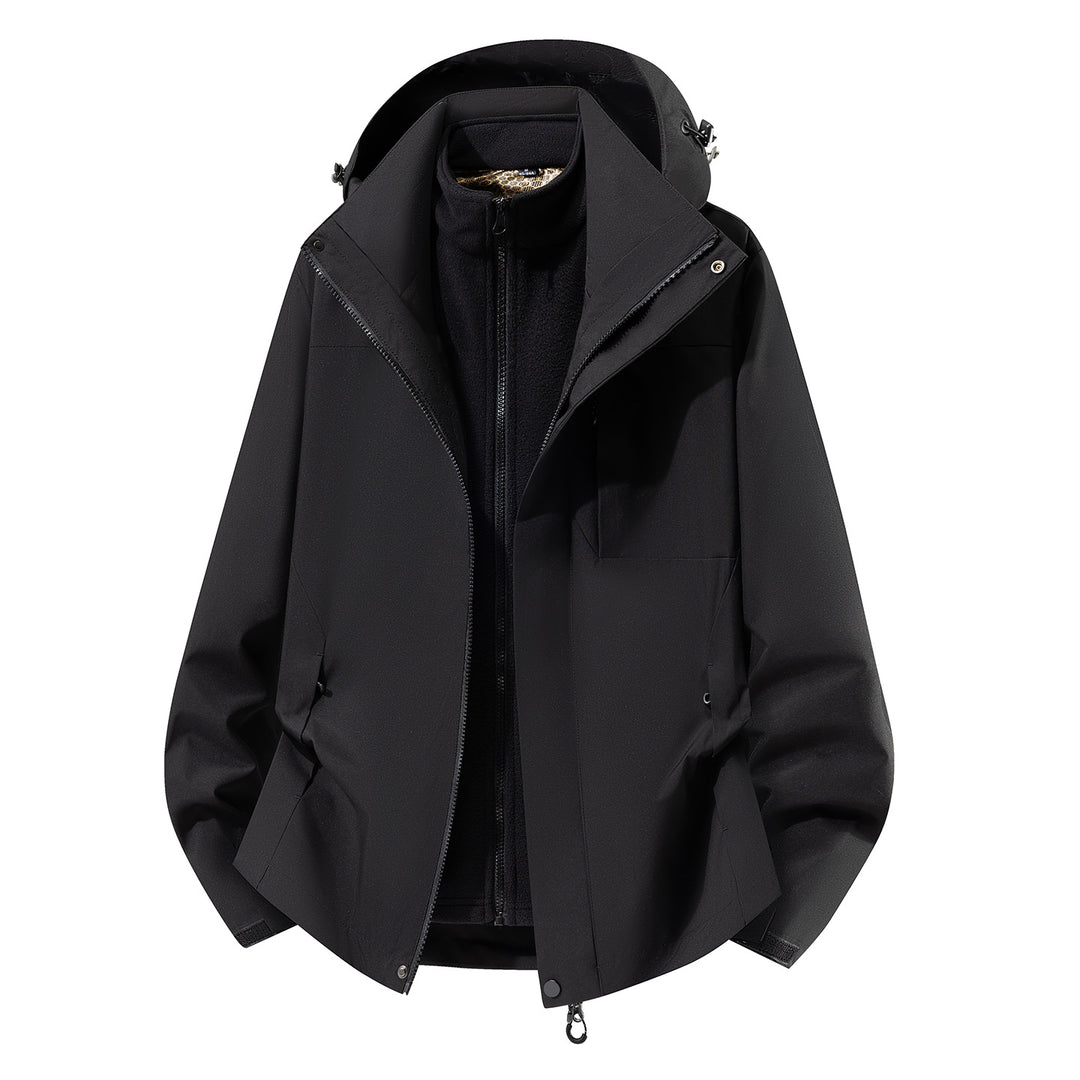 Damen Zwei-in-Eins Softshell-Regenjacke mit abnehmbarem Fleece-Innenfutter und Kapuze Nord Taschen