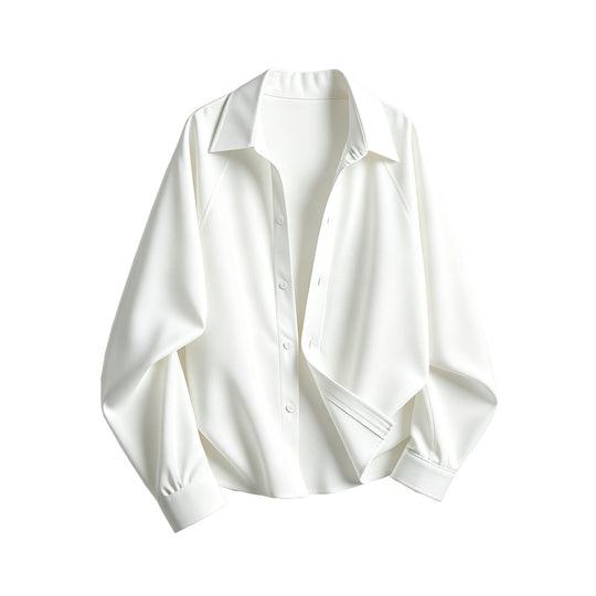 Damen Oversize-Blusenshirt aus fließendem Stretch mit Hemdkragen Nord Taschen