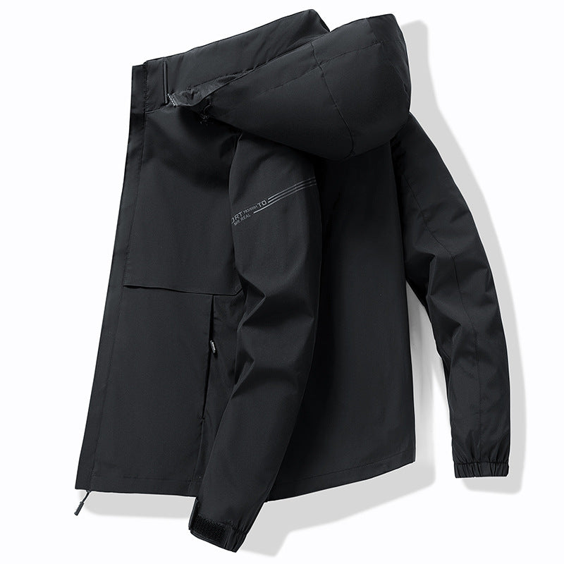 Herren Funktionale Outdoor-Jacke mit verstellbarem Kapuzendesign Nord Taschen
