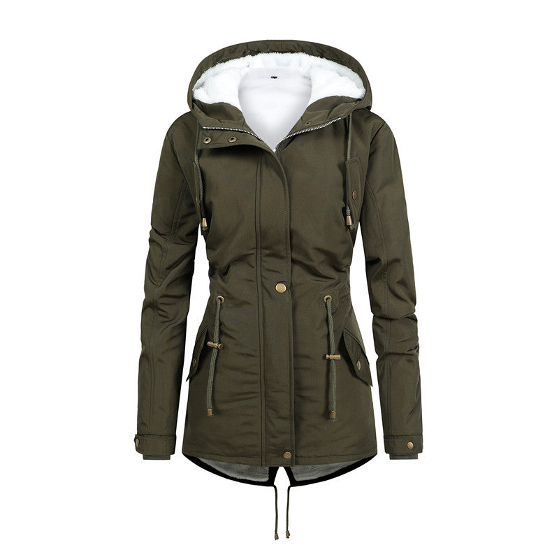 Damen Winddichter Parka mit Kuschelfutter, taillierter Silhouette und Tunnelzug Nord Taschen