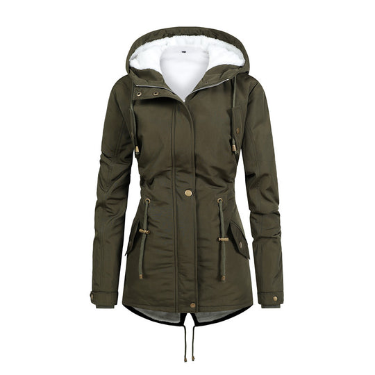 Damen Winddichter Parka mit Kuschelfutter, taillierter Silhouette und Tunnelzug Nord Taschen