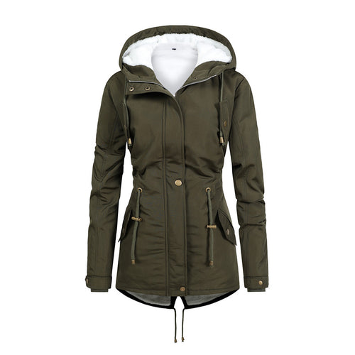 Damen Winddichter Parka mit Kuschelfutter, taillierter Silhouette und Tunnelzug Nord Taschen
