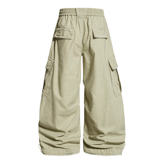 Damen Weite Cargo-Hose mit elastischem Bund, Cargo-Taschen und verstellbarem Saum Nord Taschen
