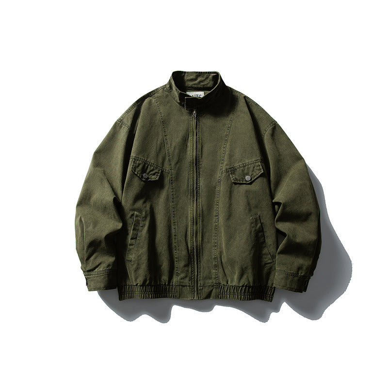 Herren Boxy-Fieldblouson mit Stehkragen, Frontreißverschluss und Pattentaschen Nord Taschen