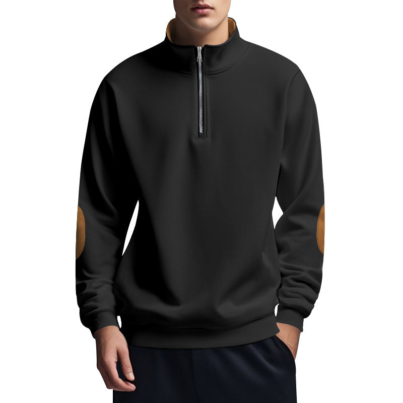 Herren Sweatshirt mit hochwertigem Stehkragen und eleganten akzenten