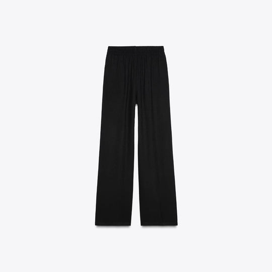 Damen Weiche Jersey-Palazzohose mit elastischem Bund und weitem Bein Nord Taschen