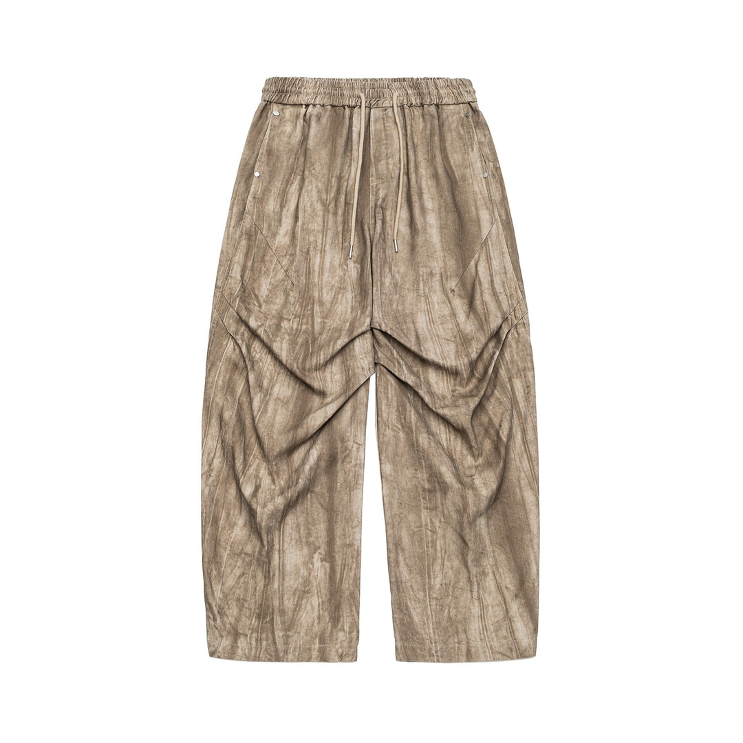 Herren Asymmetrische Haremshose mit Faltenlagen und Kordelzug Nord Taschen