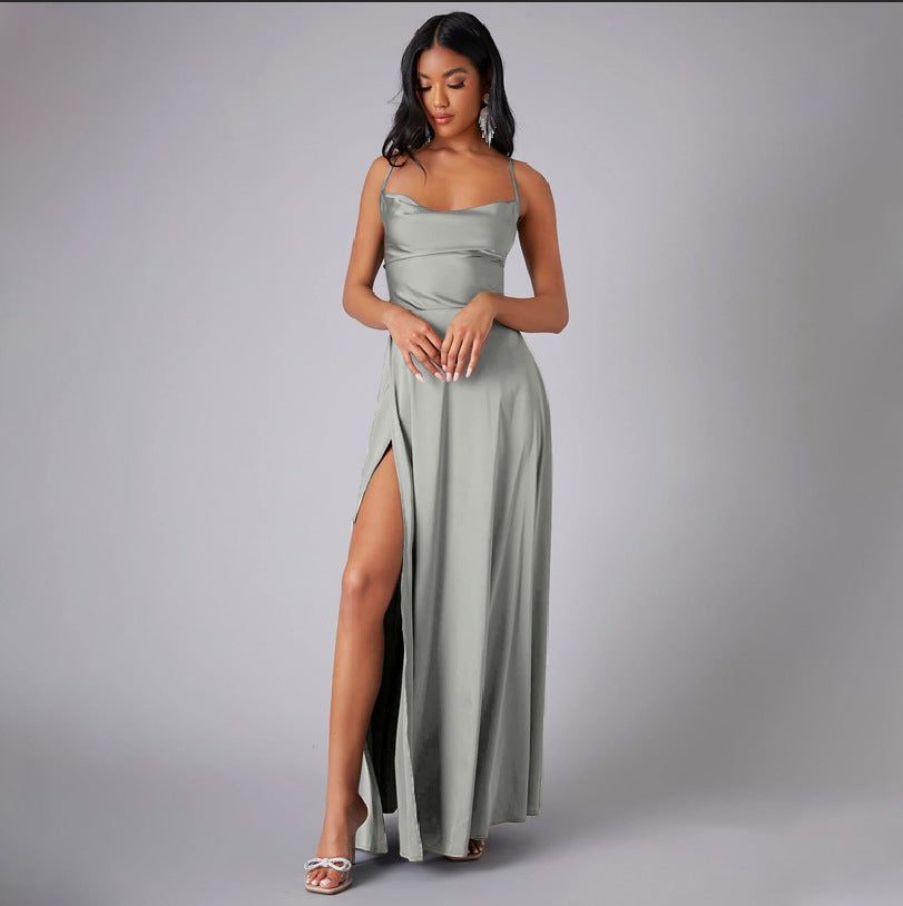 Elegantes Seiden Maxikleid Damen