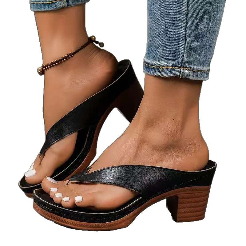 Damen Bequeme Zehentrenner-Sandalen mit anatomischem Fußbett und rutschfester Sohle
