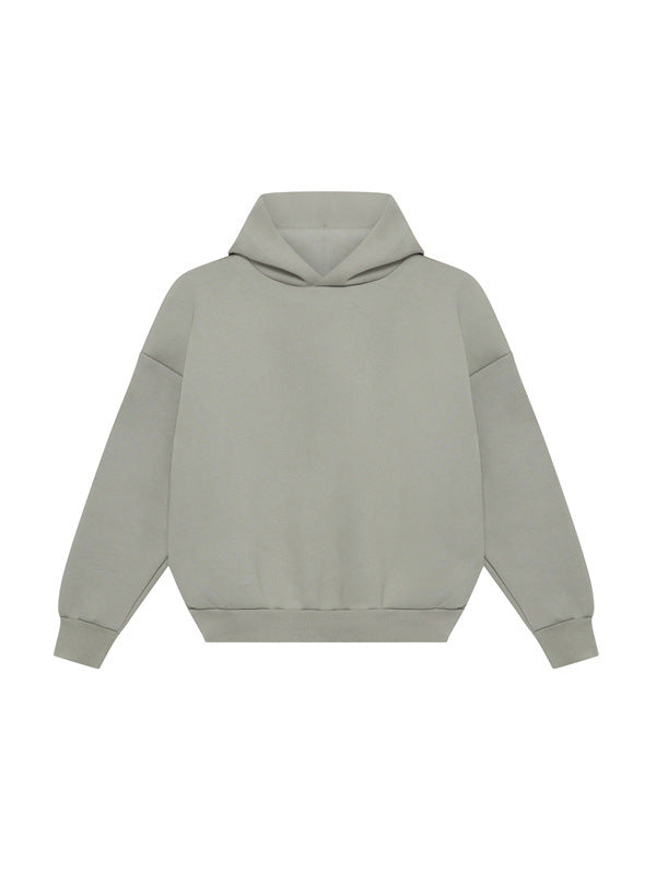 Unisex nan minimalistischer Kapuzenpullover ohne Kängurutasche mit überschnittener Schulter und geripptem Saum Nord Taschen