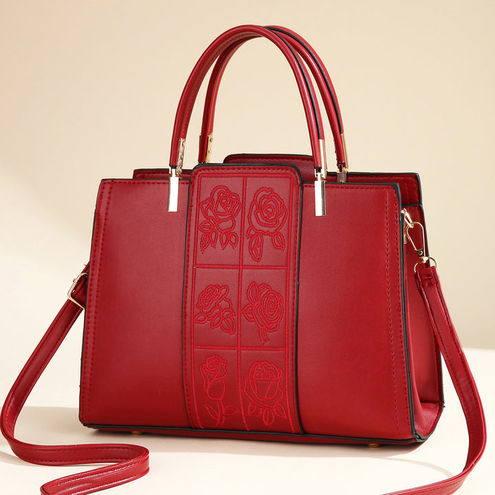 Damen elegante Tragetasche mit floralem Stickdesign Nord Taschen