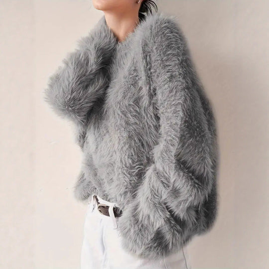 Damen Flauschiger Pullover mit weichem Material und modischem Design