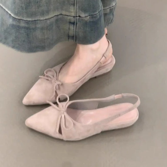 Damen Sling-Ballerinas mit dekorativem Schleifendetail und komfortablem Fußbett