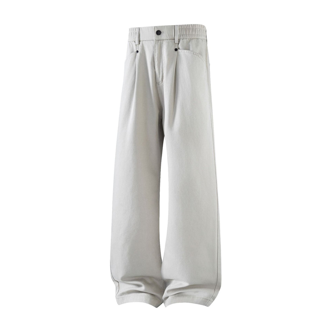 Herren weite Relax-Fit Stoffhose mit hohem Bund und geradem Bein Nord Taschen