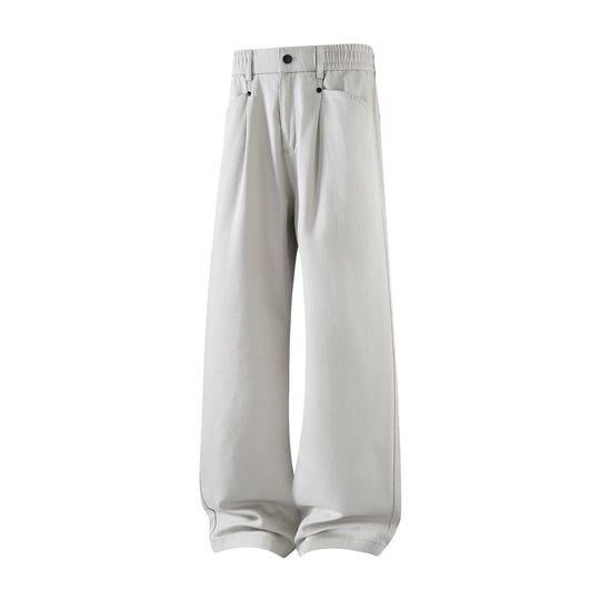 Herren weite Relax-Fit Stoffhose mit hohem Bund und geradem Bein Nord Taschen