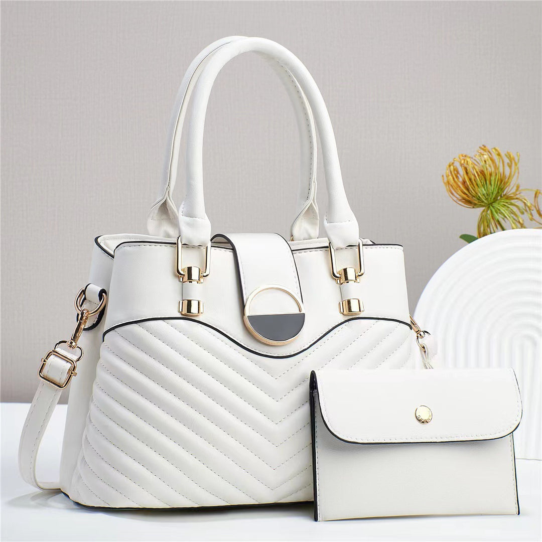 Damen modische Handtasche mit strukturiertem Design und abnehmbarer Tasche Nord Taschen