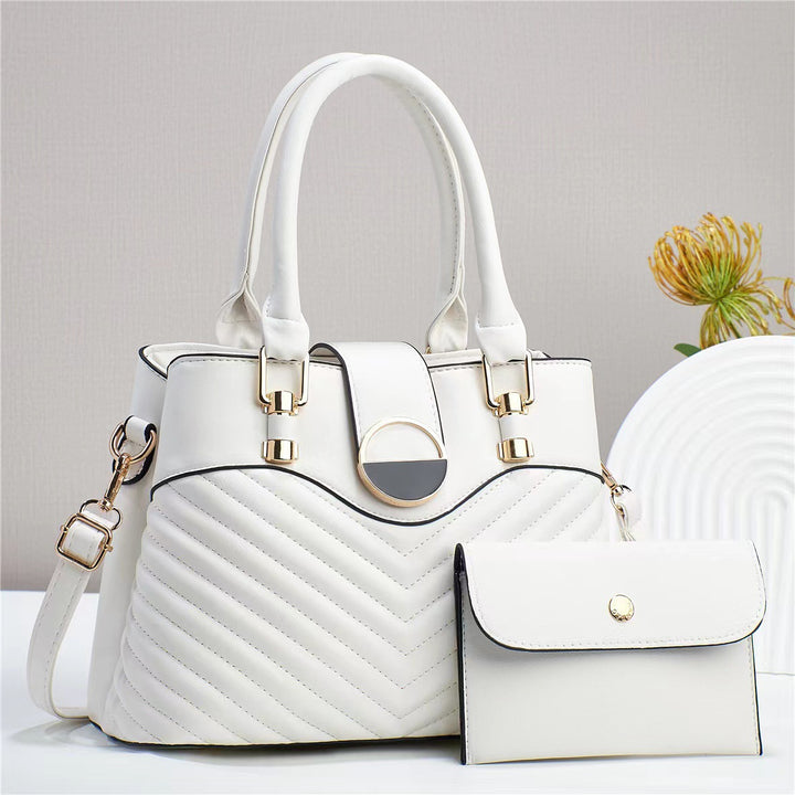 Damen modische Handtasche mit strukturiertem Design und abnehmbarer Tasche Nord Taschen