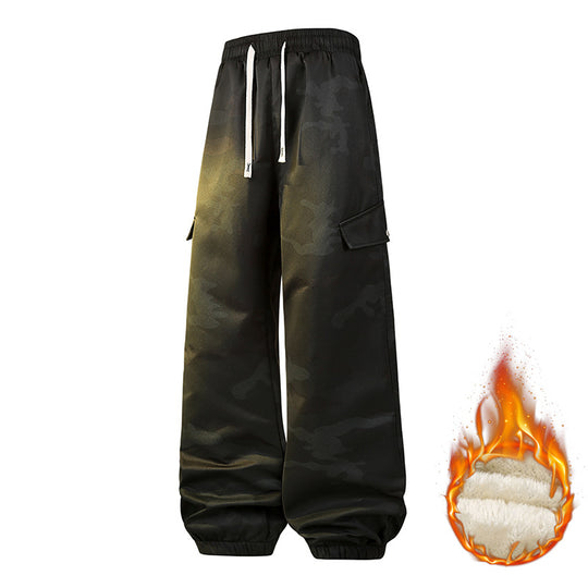 Herren Gefütterte Cargo-Jogginghose im Camouflage‑Militärlook Nord Taschen