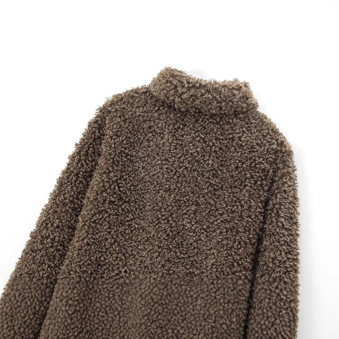 Damen 70+ kuscheliger Teddy‑Mantel mit Reverskragen und weichem Kunstfell Nord Taschen