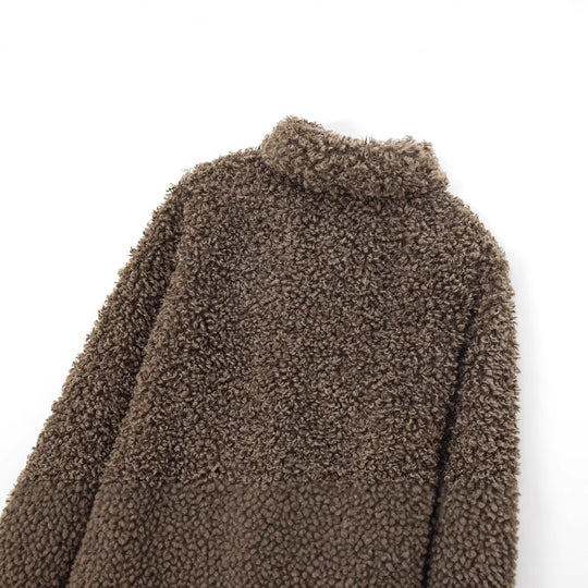 Damen 70+ kuscheliger Teddy‑Mantel mit Reverskragen und weichem Kunstfell Nord Taschen