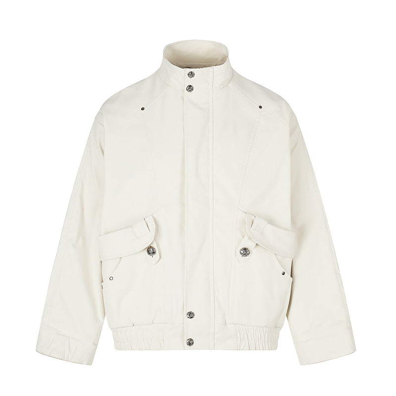 Damen Leichte Oversize-Fieldjacke mit Stehkragen, Druckknopfleiste und aufgesetzten Klappentaschen Nord Taschen