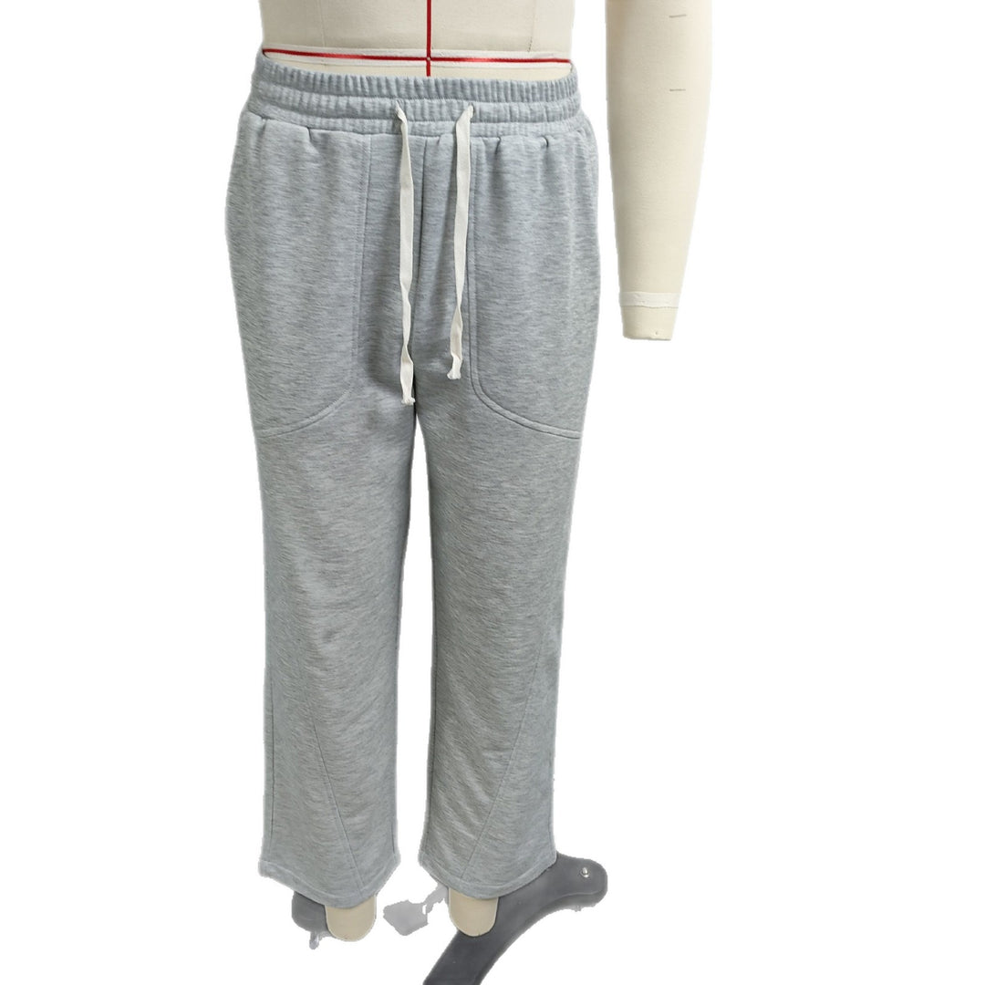 Damen Weite Baggy-Sweatpants mit hohem Elastikbund, Kordelzug und Teilungsnähten Nord Taschen