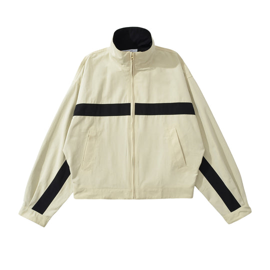 Damen Oversize Trackjacke mit Stehkragen, durchgehendem Reißverschluss und Kontraststreifen Nord Taschen