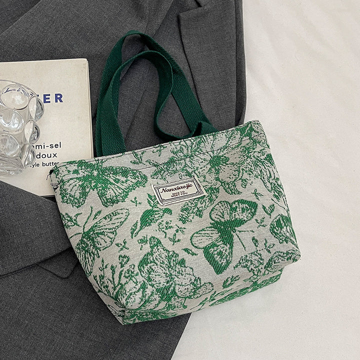 Damen Jute-Handtasche mit floralem Design Nord Taschen