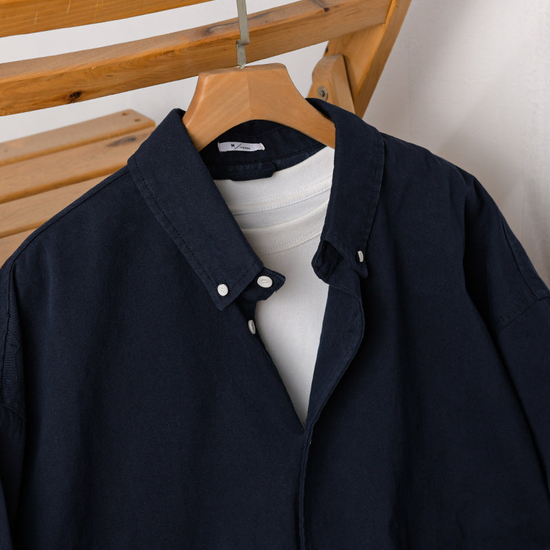 Herren Leichte Baumwoll-Utility-Jacke mit Knopfleiste und elastischem Saum Nord Taschen