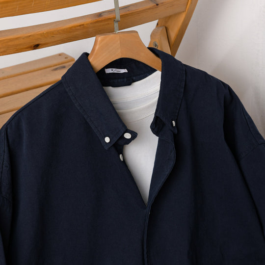 Herren Leichte Baumwoll-Utility-Jacke mit Knopfleiste und elastischem Saum Nord Taschen