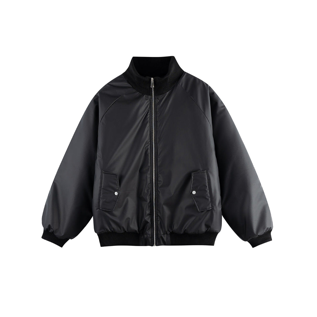 Damen Oversize Bomberjacke Nord Taschen mit Stehkragen, wattierter Fütterung und Pattentaschen