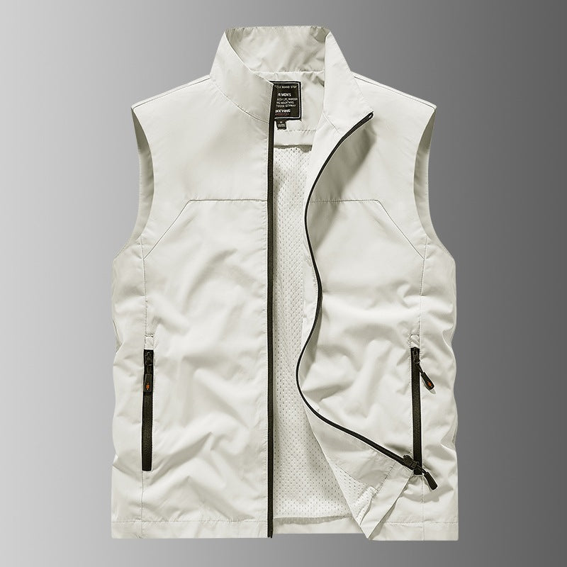 Herren Atmungsaktive Utility‑Weste mit Mesh‑Futter, wind- & wasserabweisender Außenlage & Reißverschlusstaschen Nord Taschen
