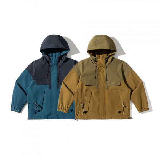 Unisex Weitgeschnittene Utility-Fieldjacke mit Kapuze, Tunnelzug und Pattentaschen Nord Taschen