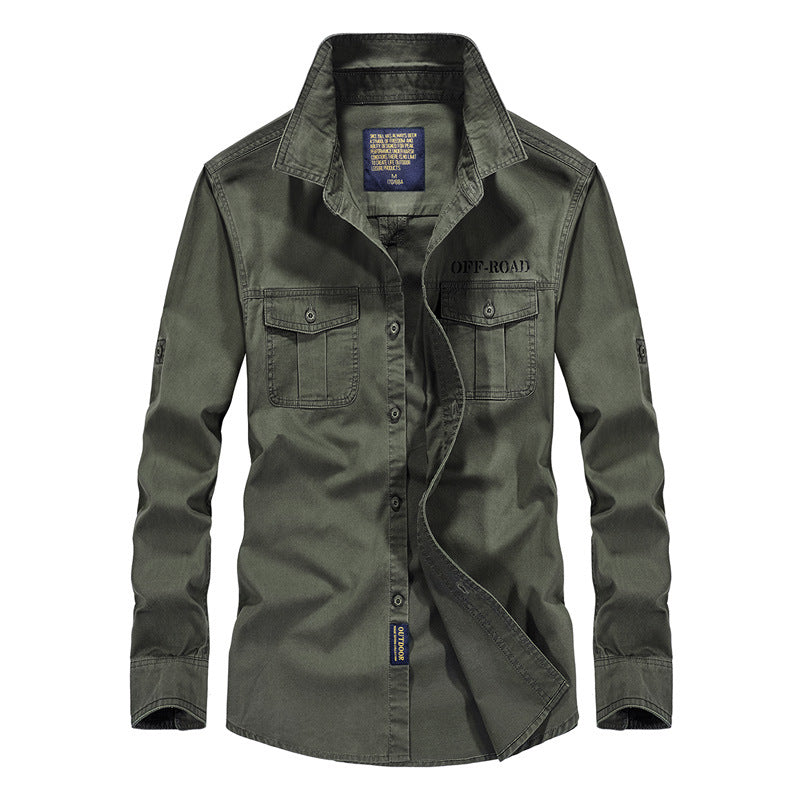 Herren Field-Hemdjacke mit Brusttaschen und Offroad-Print Nord Taschen
