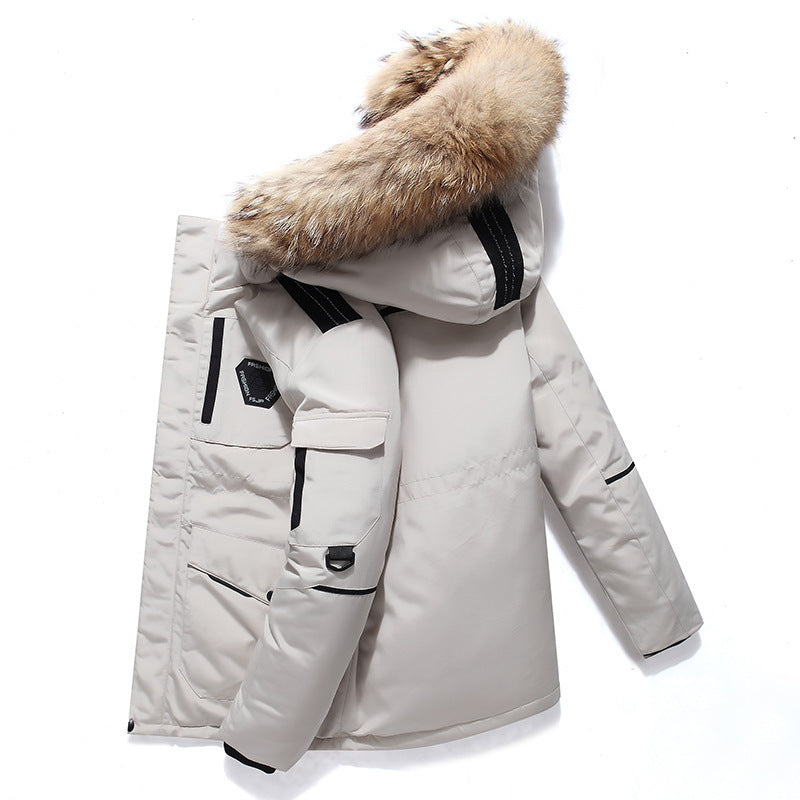 Herren Robuster Winterparka mit Kunstfellkapuze, wattierter Thermofütterung und Multifunktionstaschen Nord Taschen