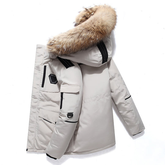Herren Robuster Winterparka mit Kunstfellkapuze, wattierter Thermofütterung und Multifunktionstaschen Nord Taschen
