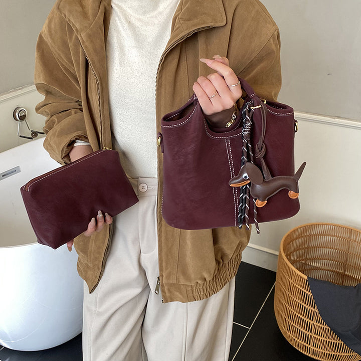 Damen geschmeidige Hobo-Tasche mit abnehmbarem Mini-Portemonnaie Nord Taschen