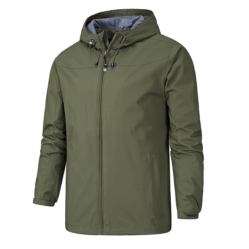 Herren Ultraleichte packbare Regenjacke mit Kapuze und verdecktem Reißverschluss Nord Taschen
