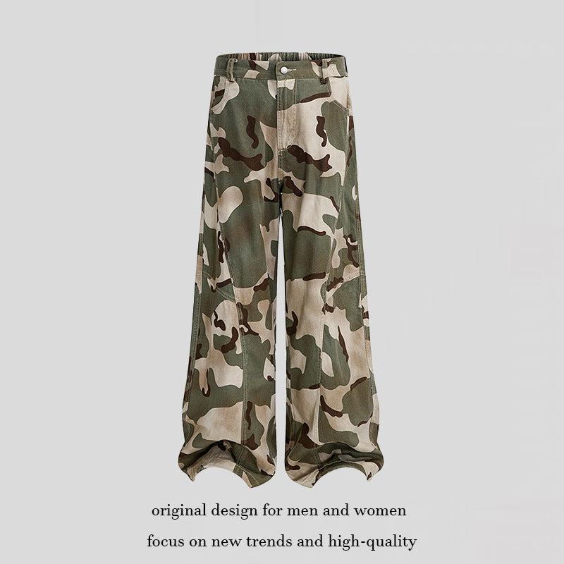Damen weite Cargo‑Culotte‑Hose im Loose‑Fit mit Knie‑Patch und elastischem Bund Nord Taschen
