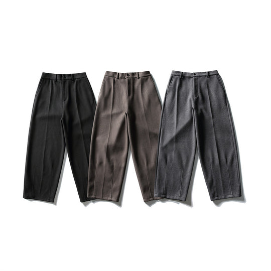 Damen Weite Cropped-Hose mit Bügelfalte und hoher Taille Nord Taschen