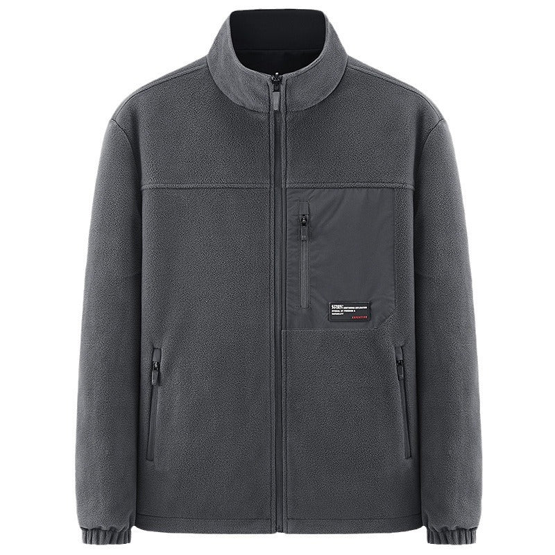 Herren Minimalistische technische Allwetter-Softshelljacke mit Stehkragen und wasserabweisenden Reißverschlüssen Nord Taschen
