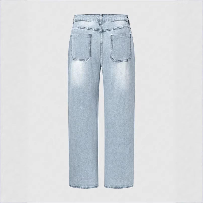 Damen weite High-Waist Jeanshose im Palazzo-Stil Nord Taschen