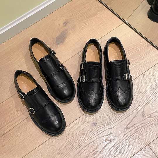 Damen Doppel-Monkstrap-Brogues aus Glattleder mit Brogue-Perforation und Komfortfußbett Nord Taschen