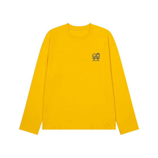 Unisex Langarm-Baumwollshirt mit minimalistischer Freundschafts-Stickerei Nord Taschen