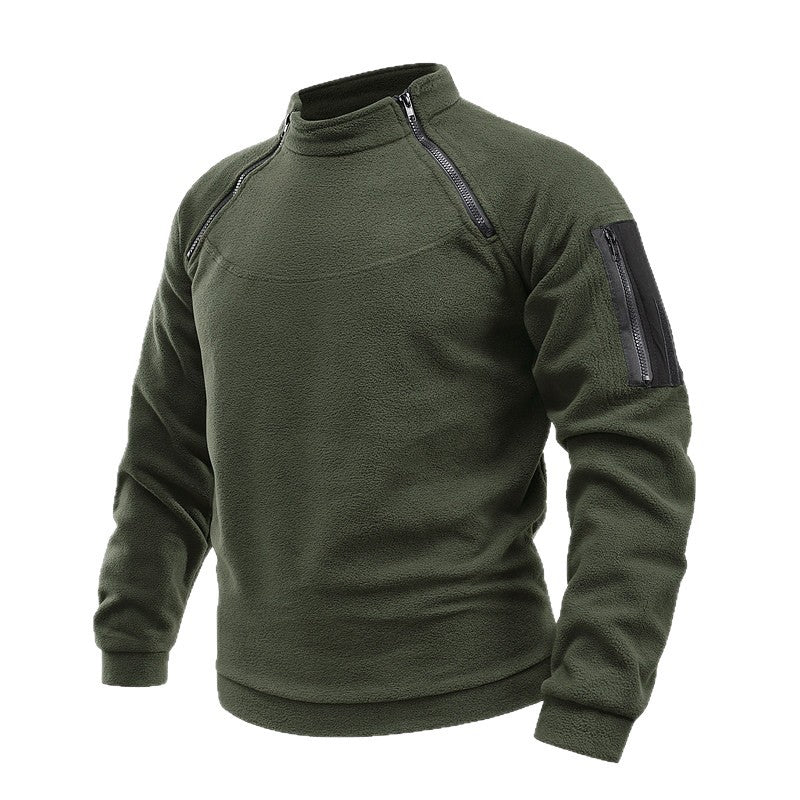 Herren Thermo-Tactical-Sweatshirt mit Fleece-Innenfutter, Reißverschluss-Schultern & Armtasche Nord Taschen
