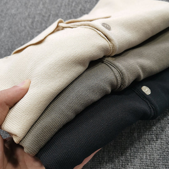 Herren Feinstrick Polohemd mit Kurzarm und feiner Knopfleiste Nord Taschen